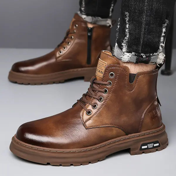 SAMATO | MartinBoots - Bottes pour hommes en cuir véritable de haute qualité 