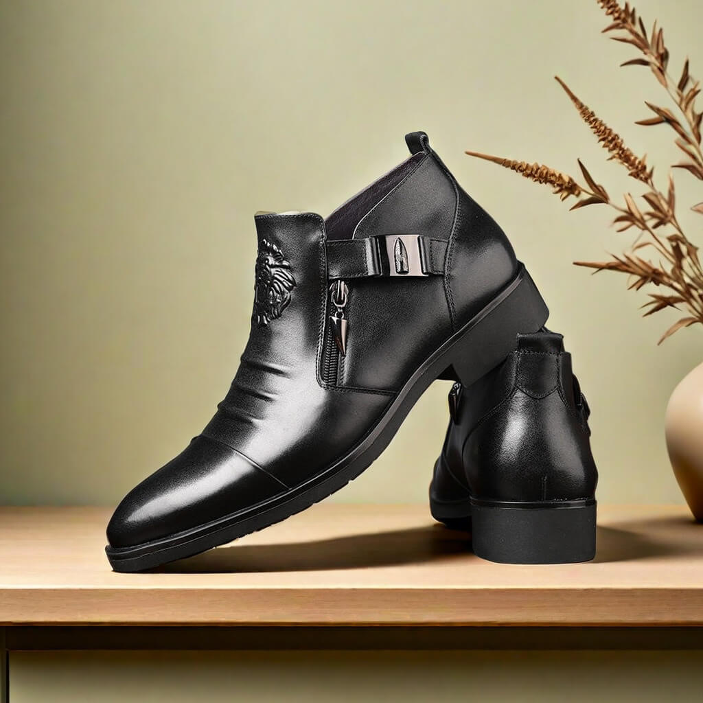 SAMATO | Bottes pour hommes en relief Martin Fermeture éclair double face 